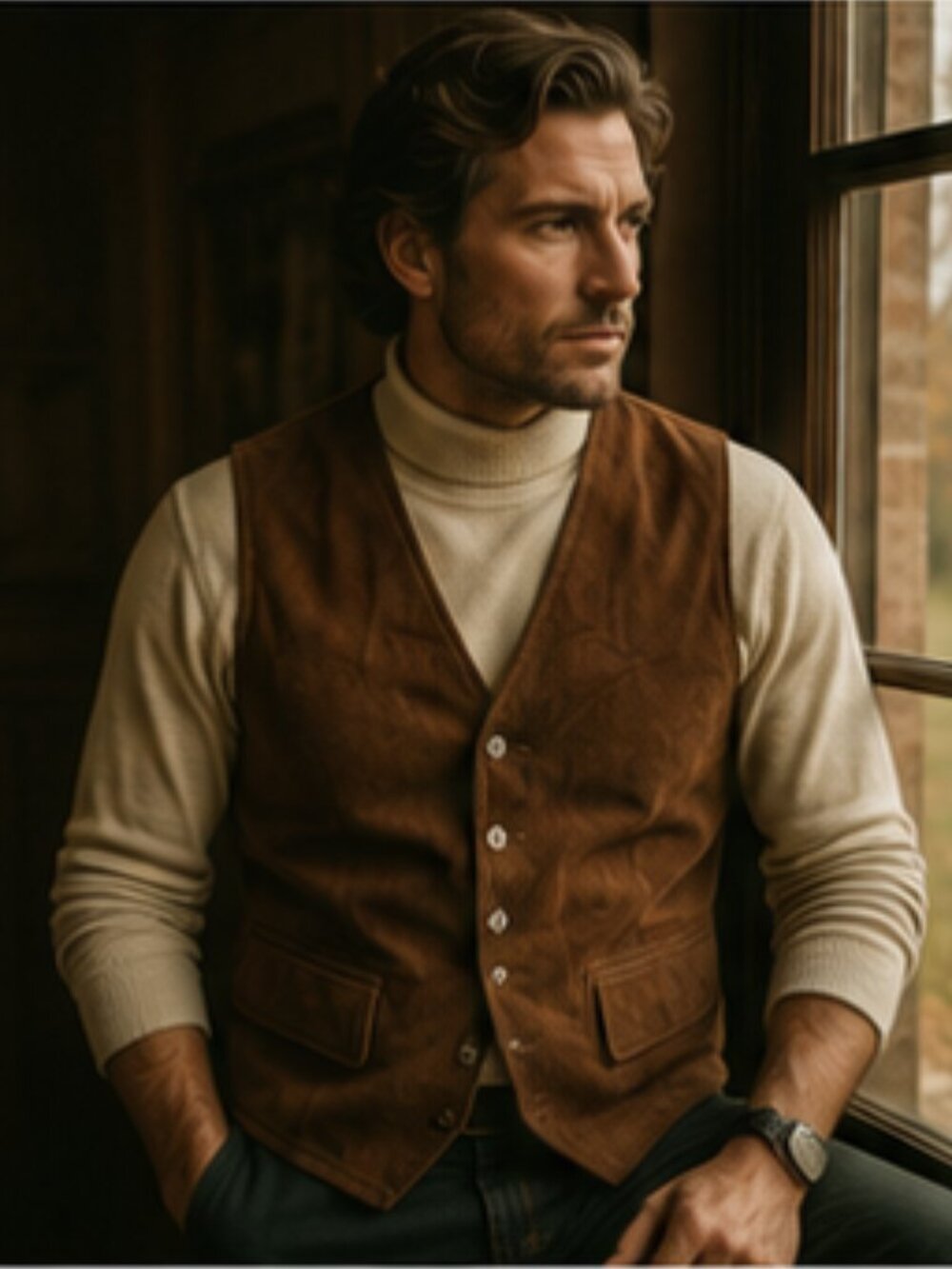 Vintage Suede Equestrian Vest • Leathercraft Process • Hunt Scene Lining Western